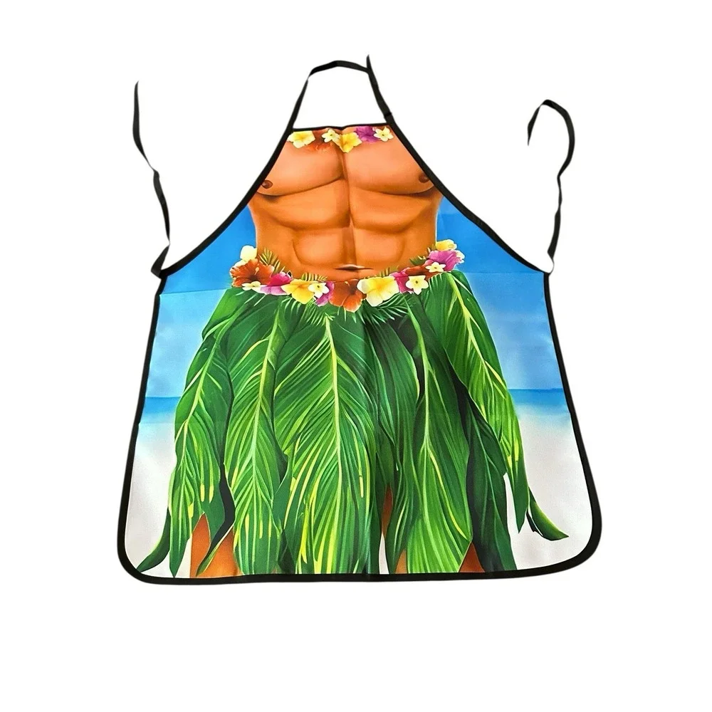 NEW novelty adult ONE SIZE apron full coverage‎ funny HAWAIIAN MAN BOD
